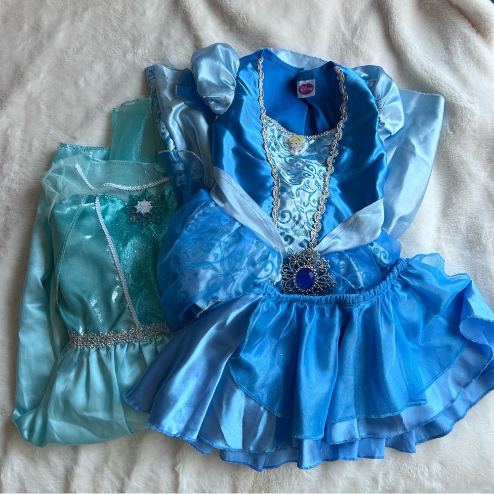Disney Elsa and Cinderella Blue Princess Costume for Kids